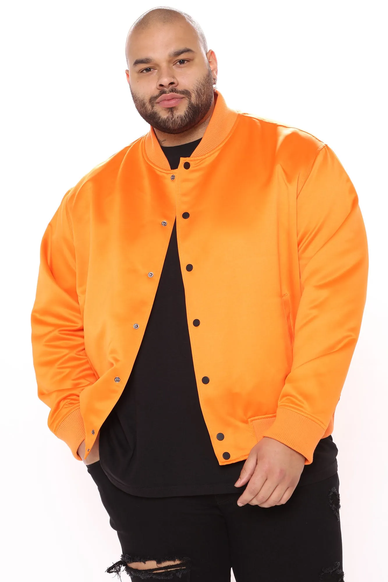 Ashton Essential Bomber Jacket - Orange