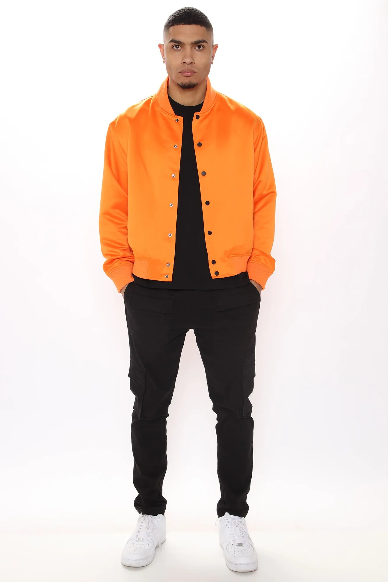 Ashton Essential Bomber Jacket - Orange