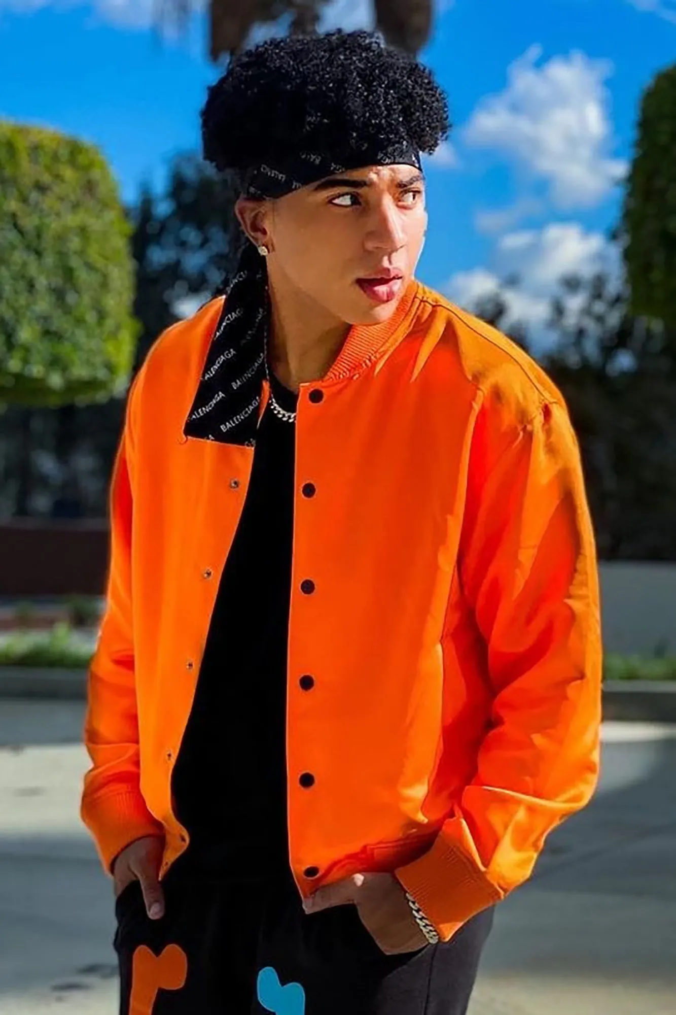 Ashton Essential Bomber Jacket - Orange