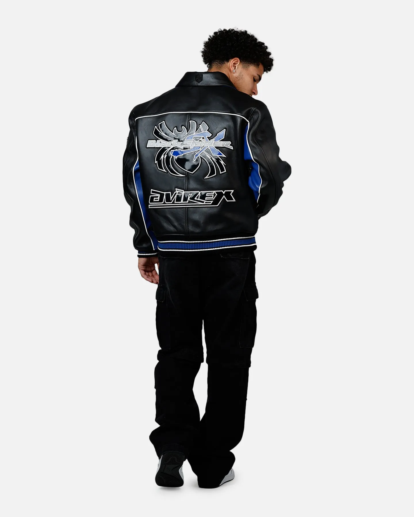 Avirex Spider Racing Jacket Black/Blue