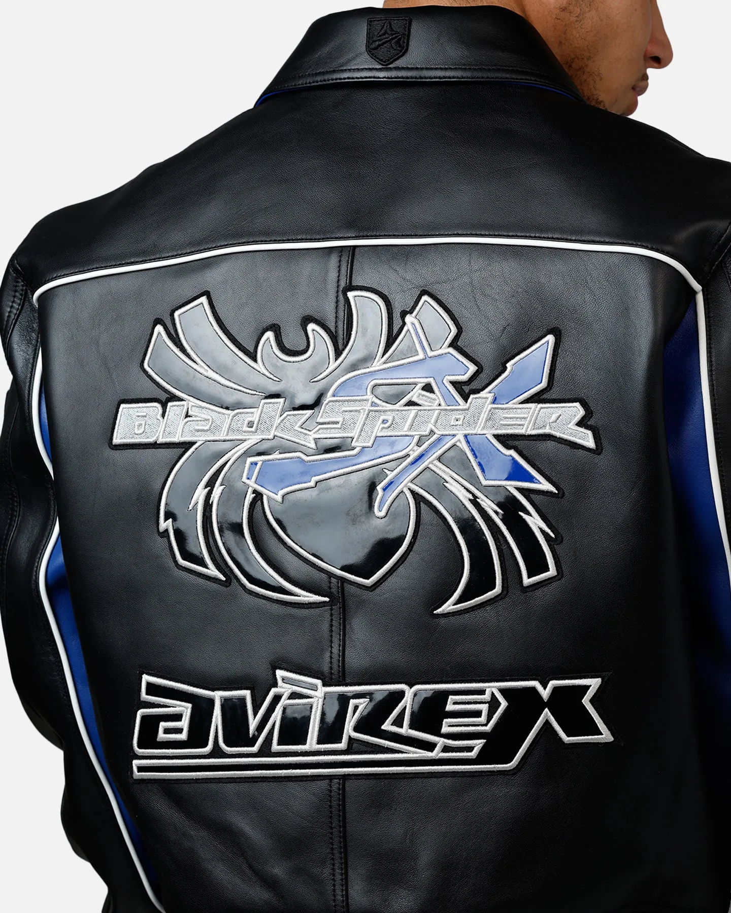 Avirex Spider Racing Jacket Black/Blue