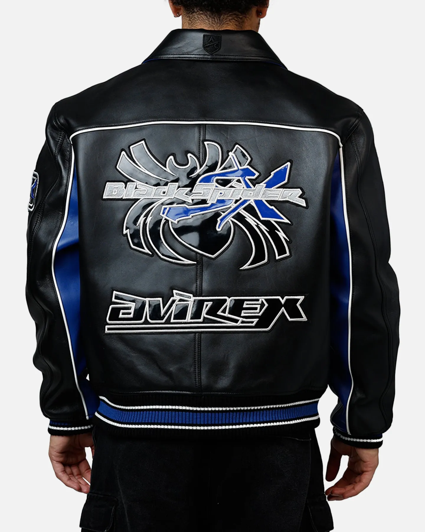 Avirex Spider Racing Jacket Black/Blue