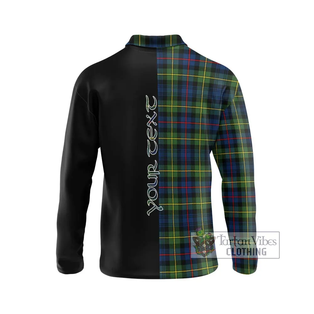 Bailey Modern Tartan Long Sleeve Polo Shirt with Family Crest and Half Of Me Style