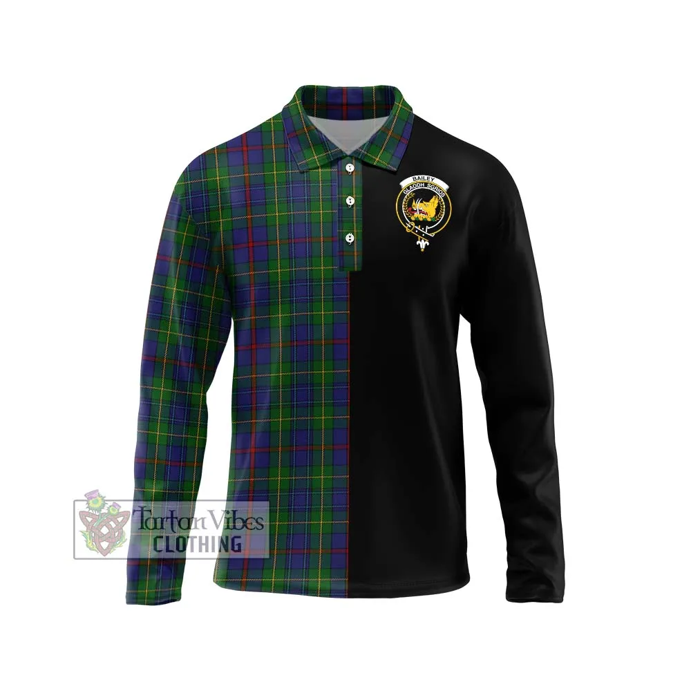 Bailey Tartan Long Sleeve Polo Shirt with Family Crest and Half Of Me Style