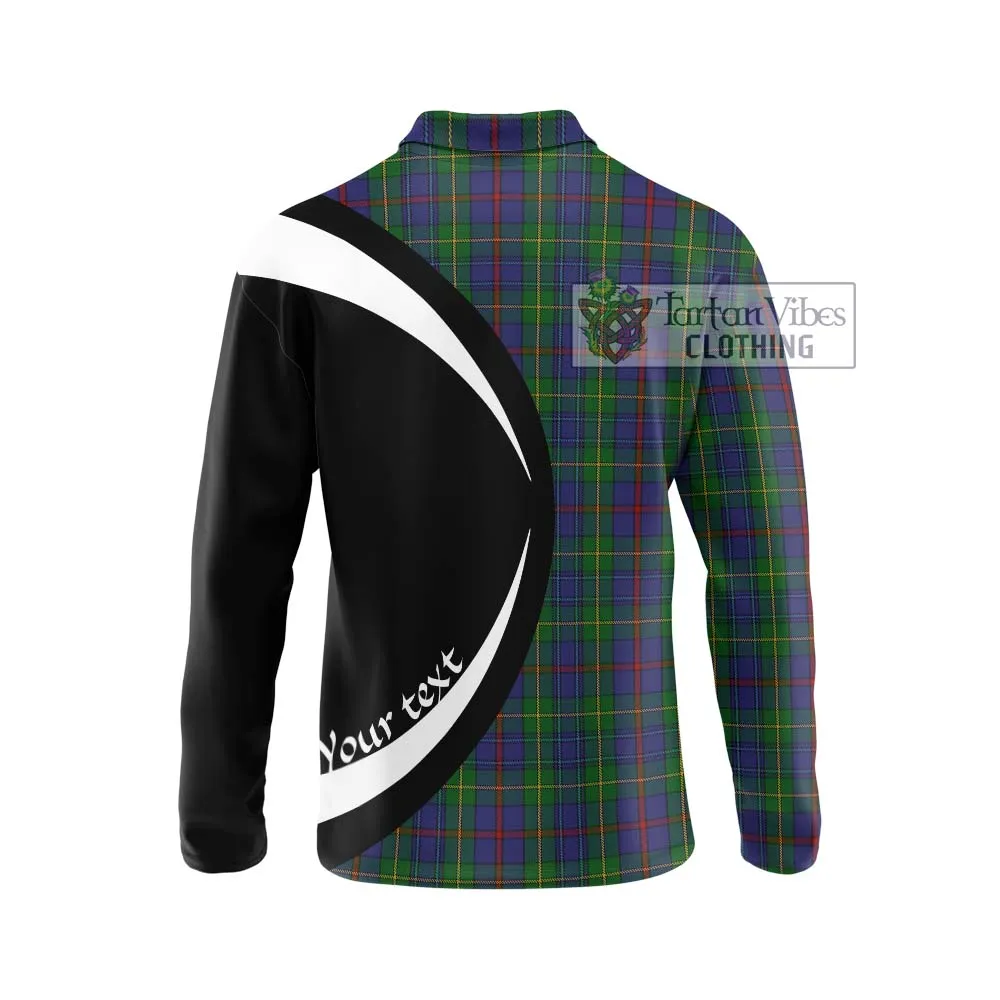 Bailey Tartan Long Sleeve Polo Shirt with Family Crest Circle Style