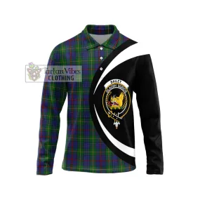 Bailey Tartan Long Sleeve Polo Shirt with Family Crest Circle Style