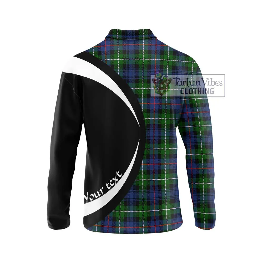 Baillie Tartan Long Sleeve Polo Shirt with Family Crest Circle Style