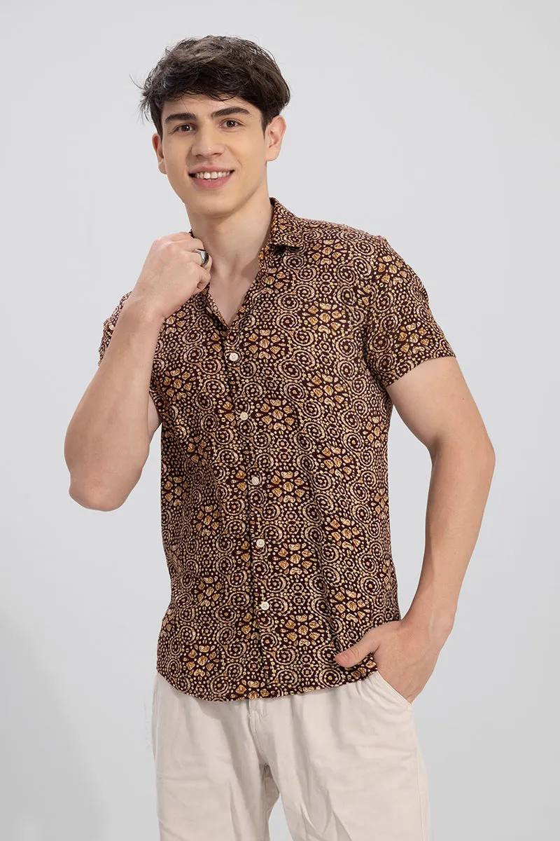 Bandhej Brown shirt