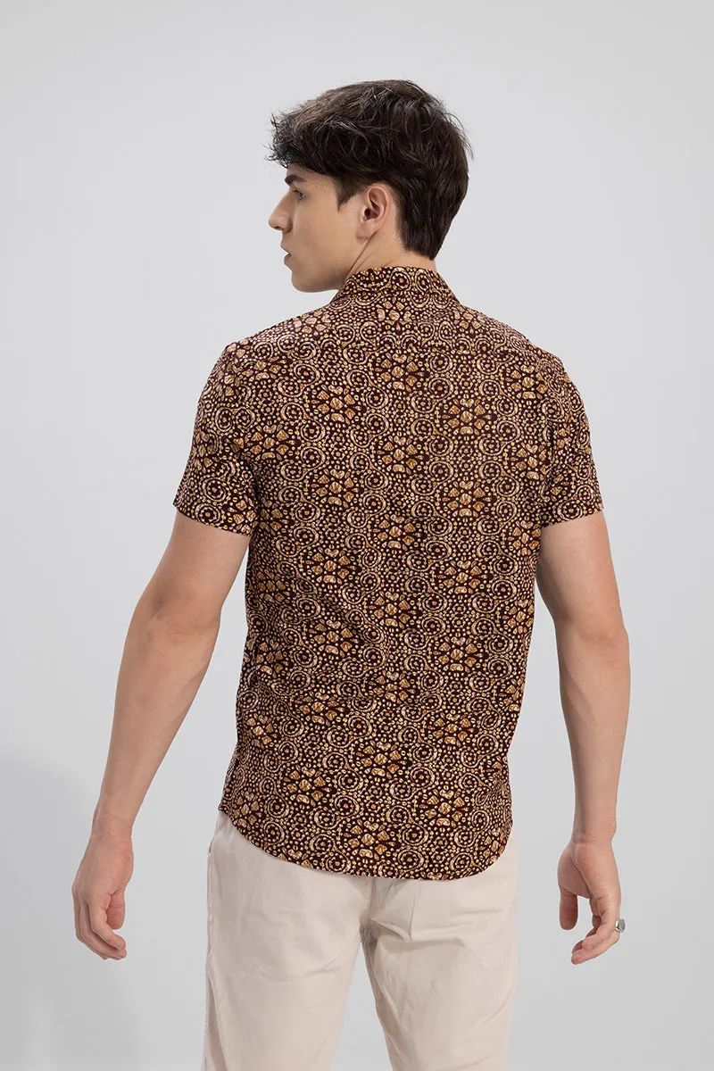 Bandhej Brown shirt