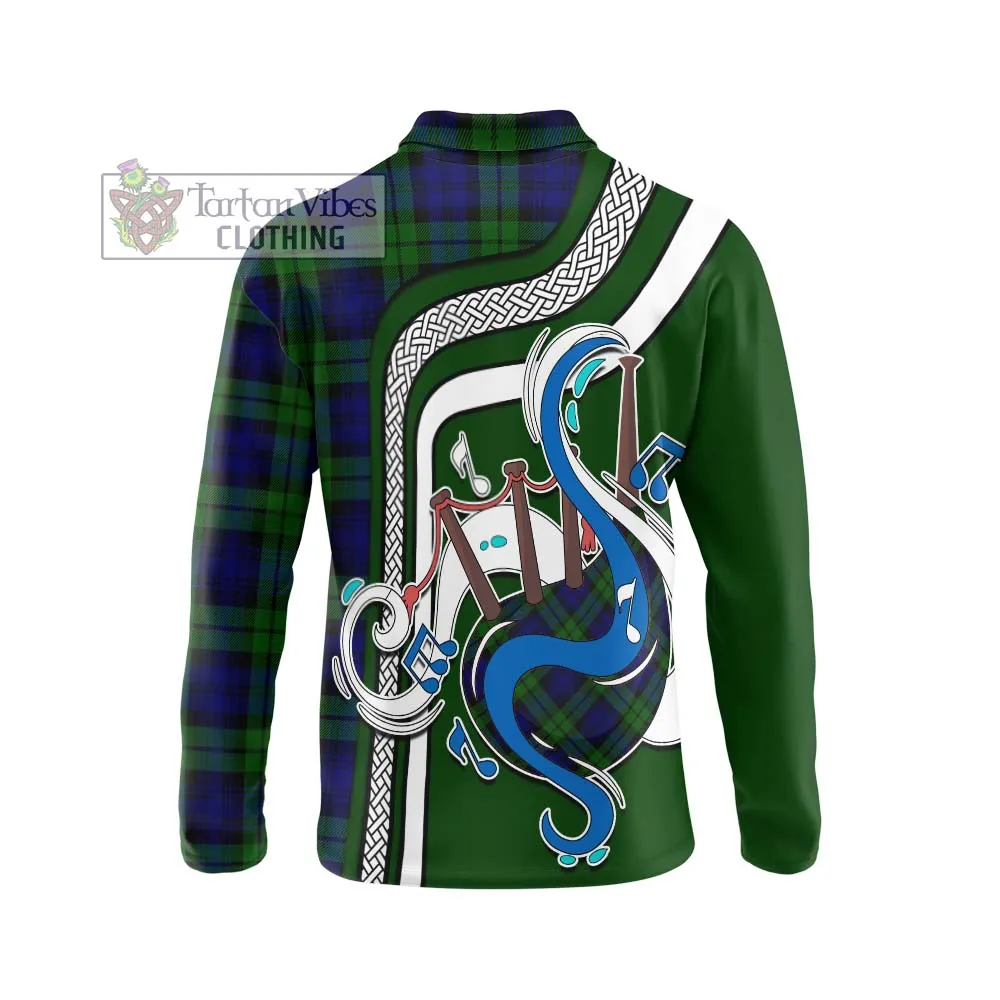 Bannatyne Tartan Long Sleeve Polo Shirt with Epic Bagpipe Style