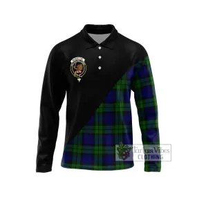 Bannatyne Tartan Long Sleeve Polo Shirt with Family Crest and Military Logo Style