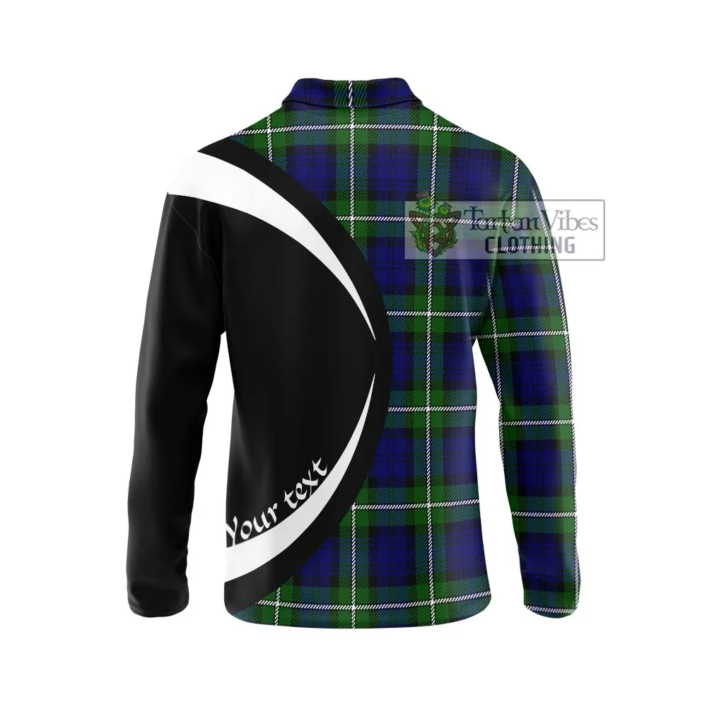 Bannerman Tartan Long Sleeve Polo Shirt with Family Crest Circle Style