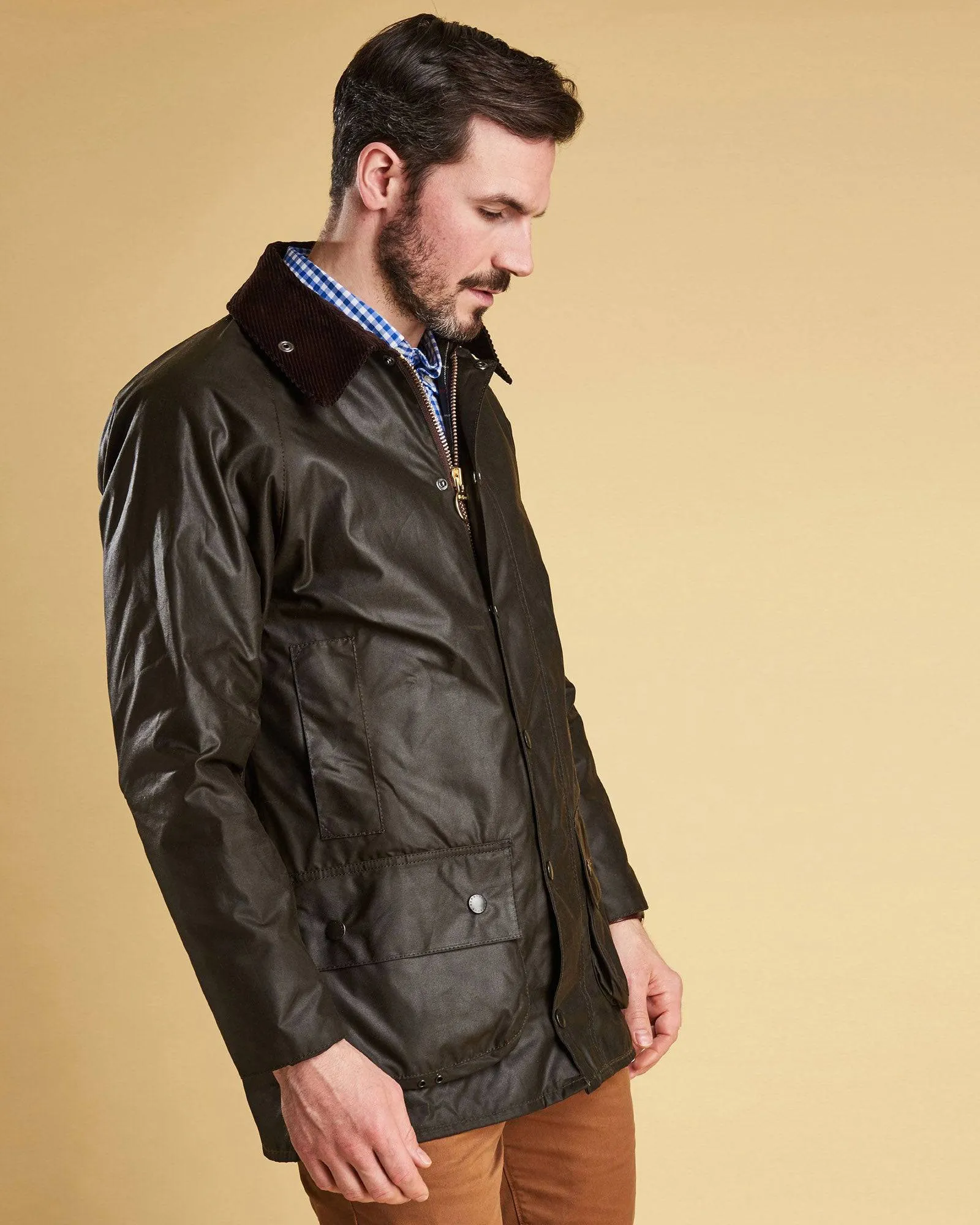 Barbour Classic Beaufort Wax Cotton Jacket In Olive