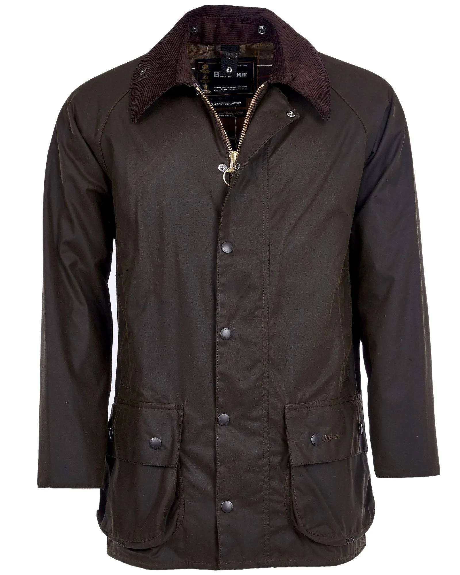 Barbour Classic Beaufort Wax Cotton Jacket In Olive