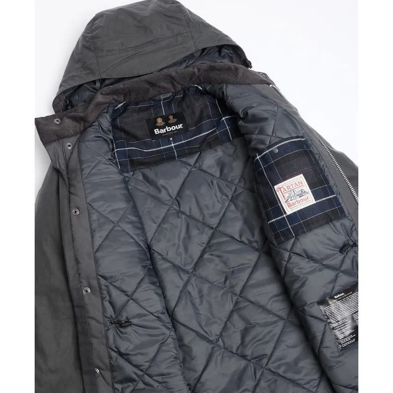 Barbour Winter Sapper Wax Jacket Grey Classic Black Slate MWX2203GY54