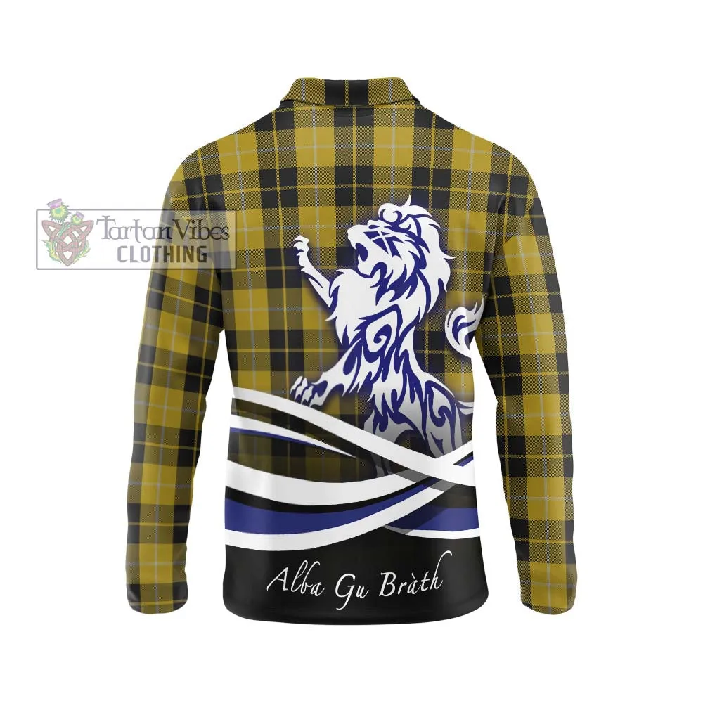 Barclay Dress Tartan Long Sleeve Polo Shirt with Alba Gu Brath Regal Lion Emblem