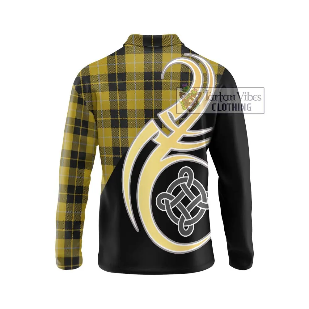 Barclay Dress Tartan Long Sleeve Polo Shirt with Family Crest and Celtic Symbol Style