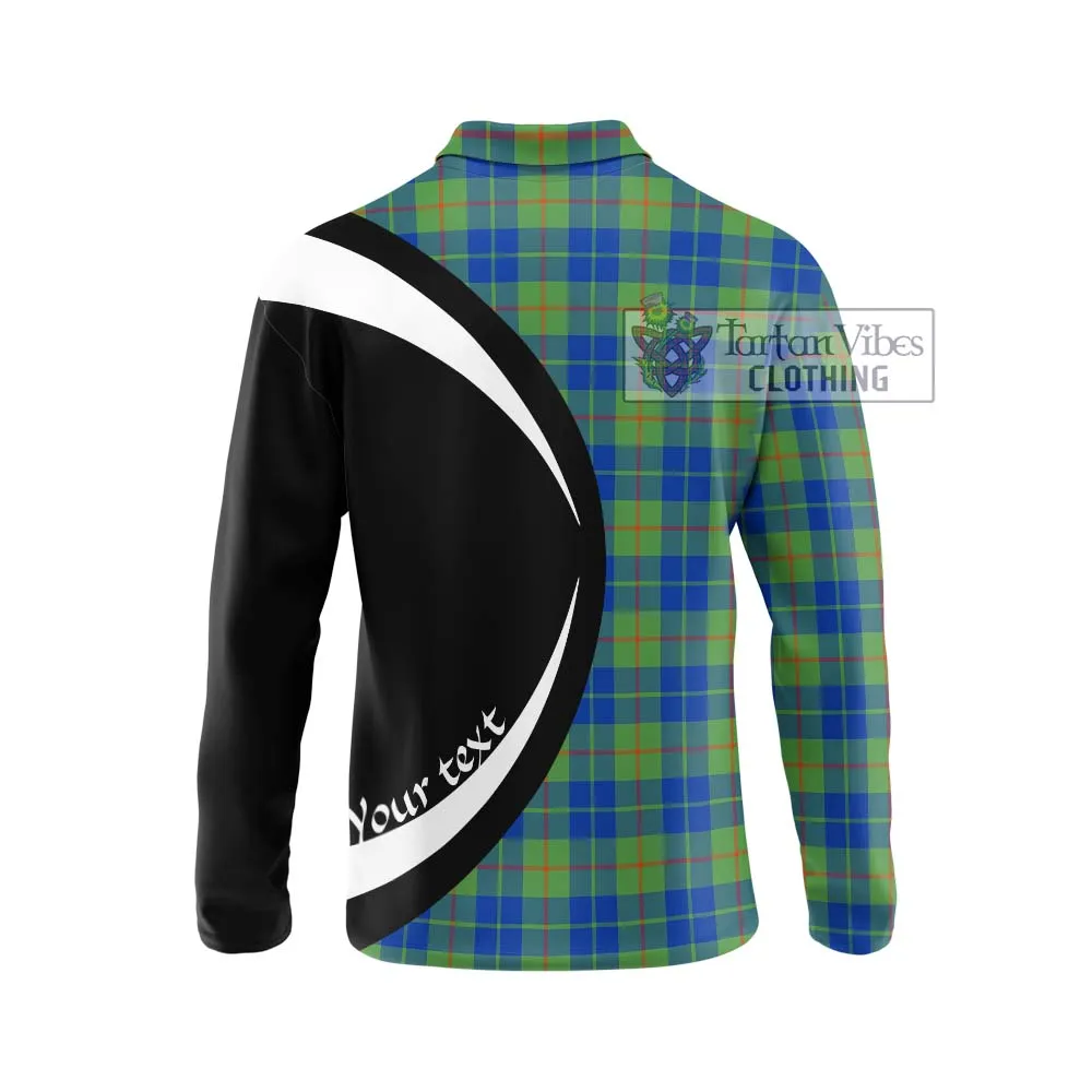 Barclay Hunting Ancient Tartan Long Sleeve Polo Shirt with Family Crest Circle Style