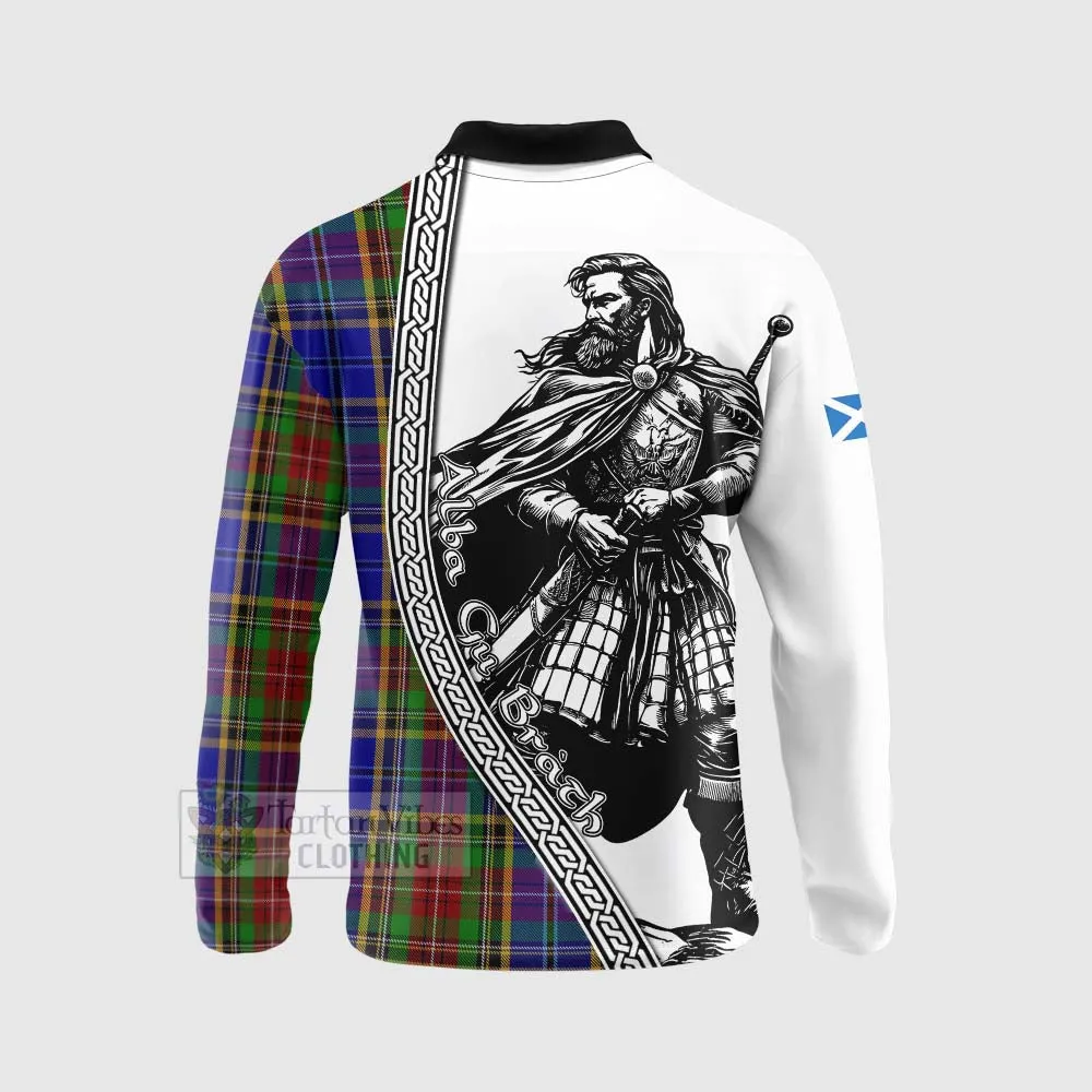 Beattie (Beatty) Tartan Clan Crest Long Sleeve Polo Shirt with Highlander Warrior Celtic Style