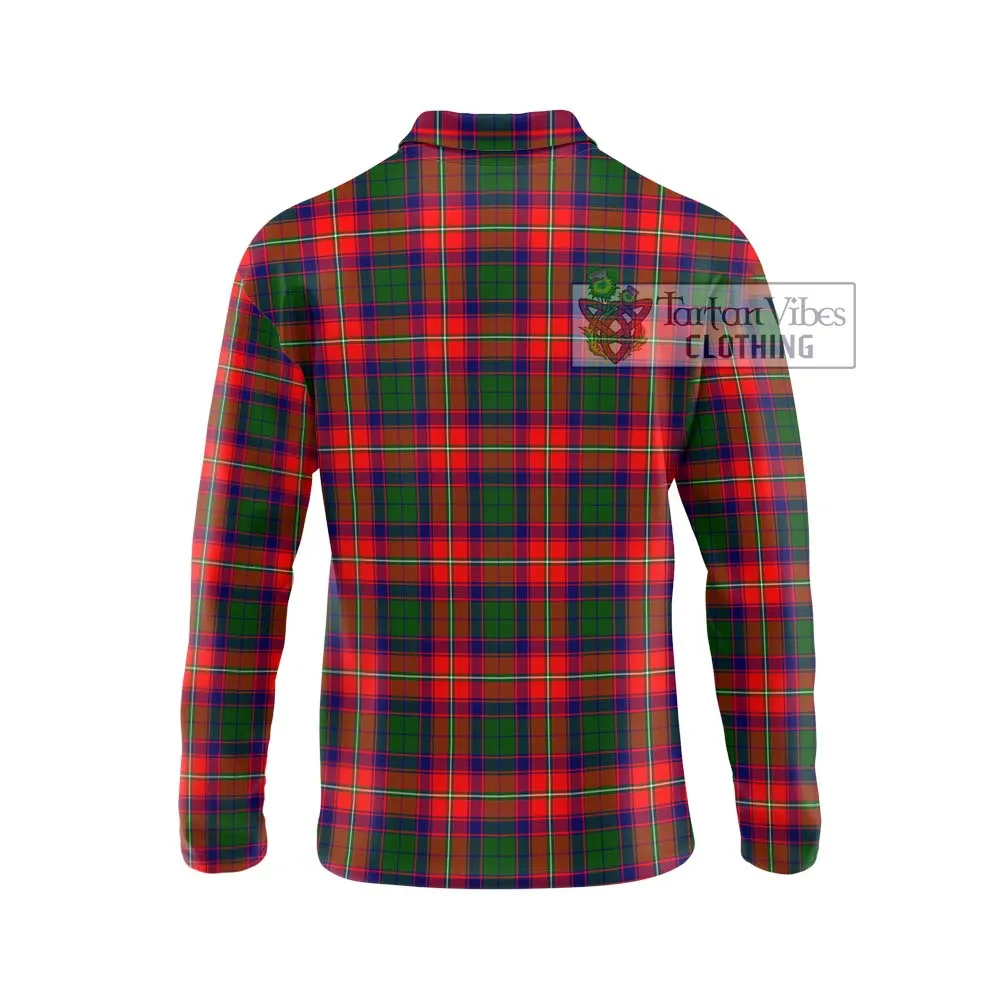 Belsches Tartan Long Sleeve Polo Shirt with Family Crest DNA In Me Style