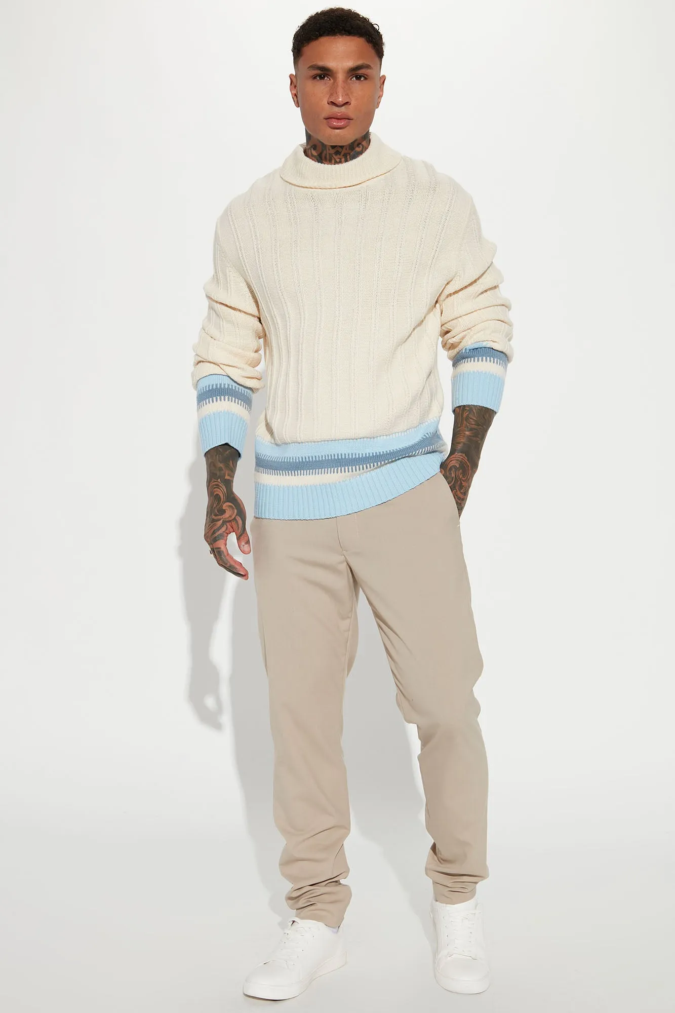 Best In Turtleneck Sweater - Cream/combo