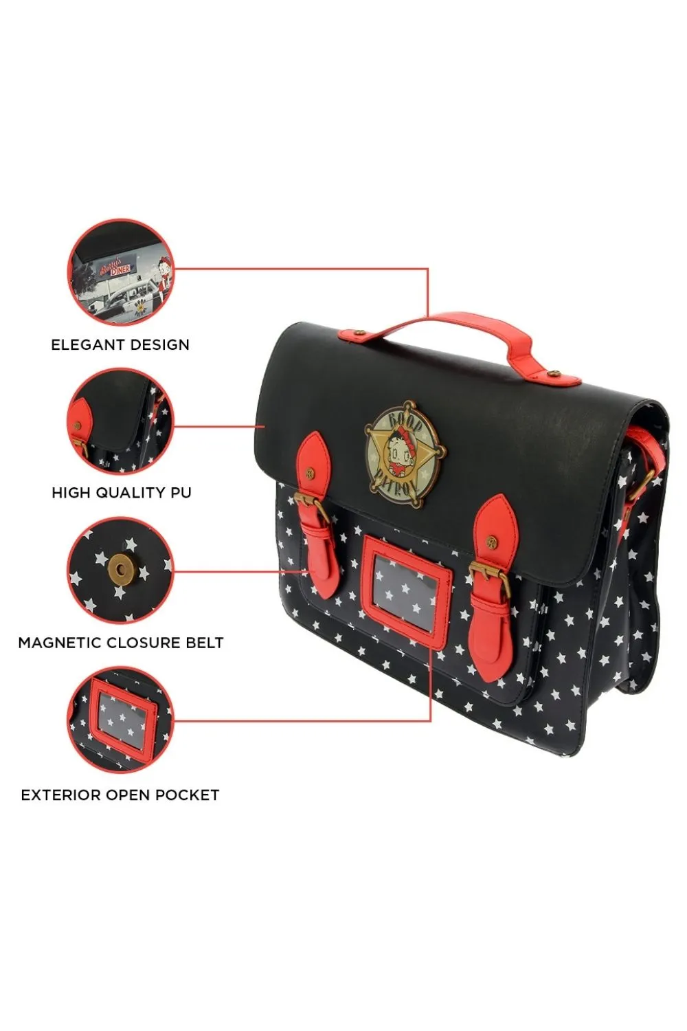 Betty Boop Police Satchel Bag