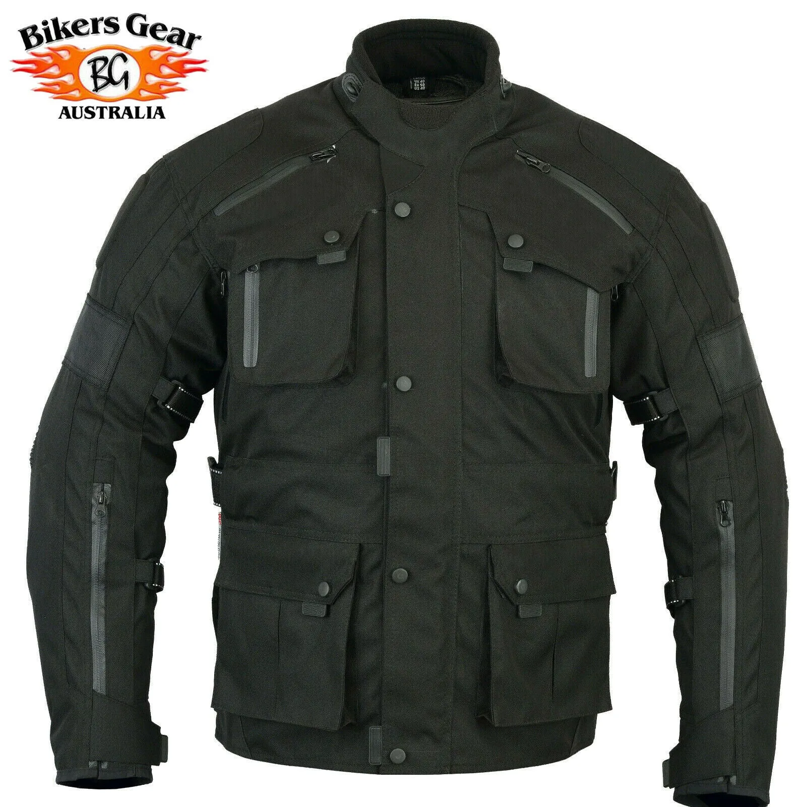 BGA VELOCITY WP MOTORCYCLE CORDURA JACKET BLACK