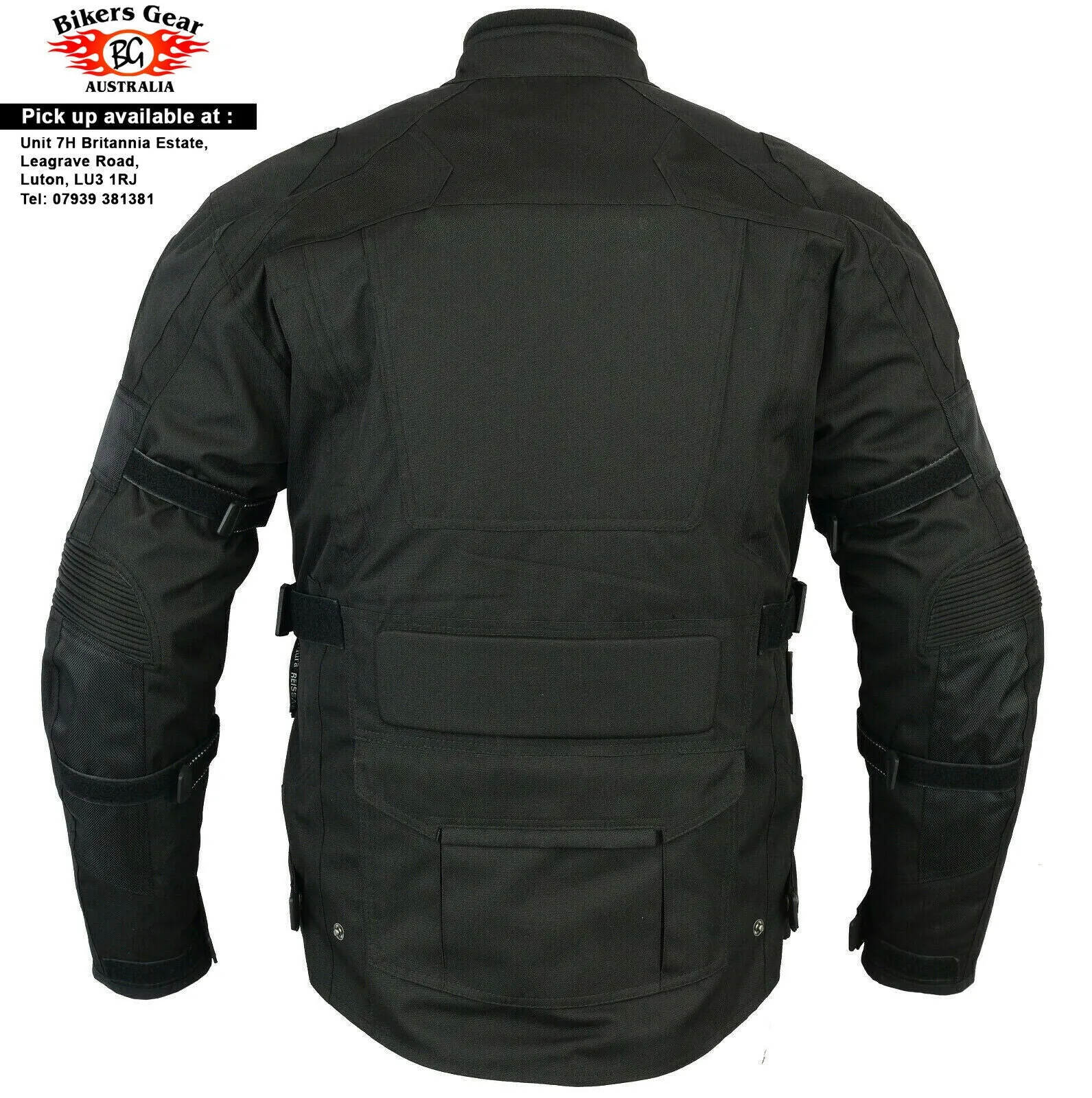 BGA VELOCITY WP MOTORCYCLE CORDURA JACKET BLACK