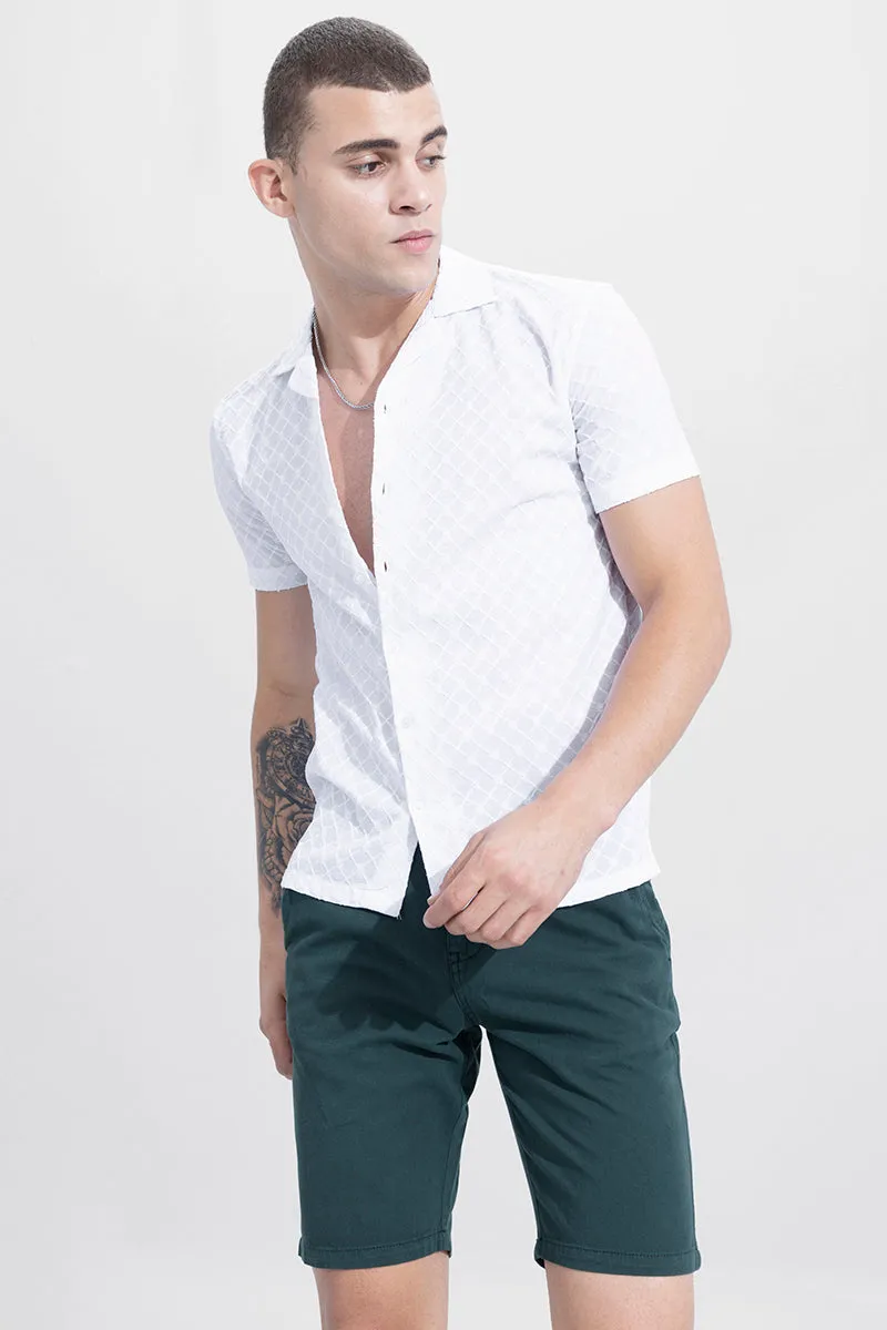 Bisect White Embroidery Shirt