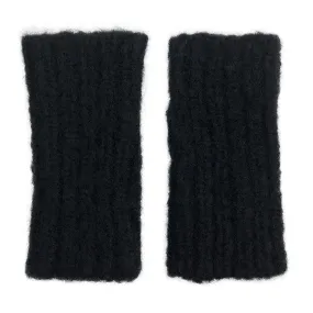 Black Ribbed Alpaca Gloves by SLATE   SALT