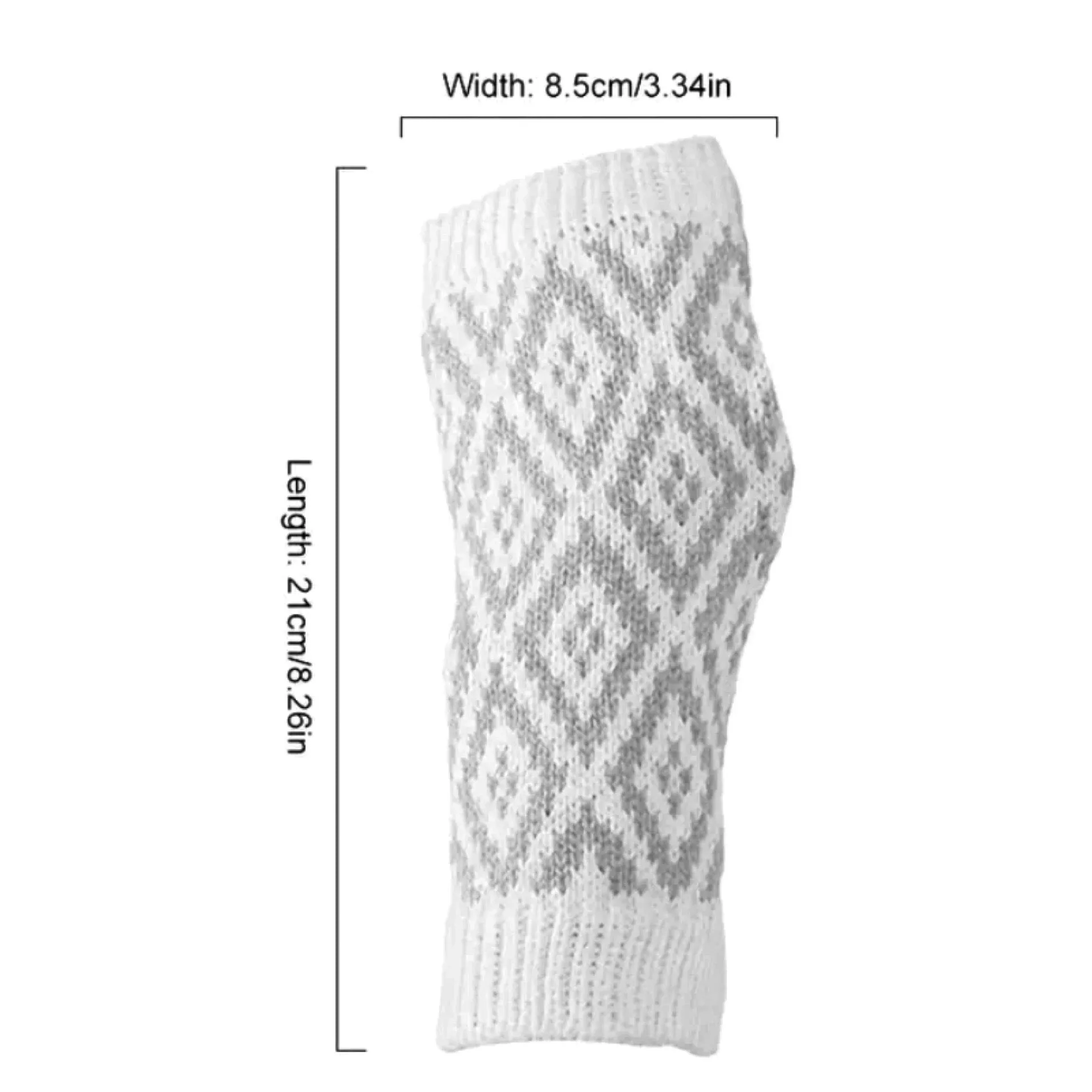 Brown Tan Argyle Fingerless Gloves