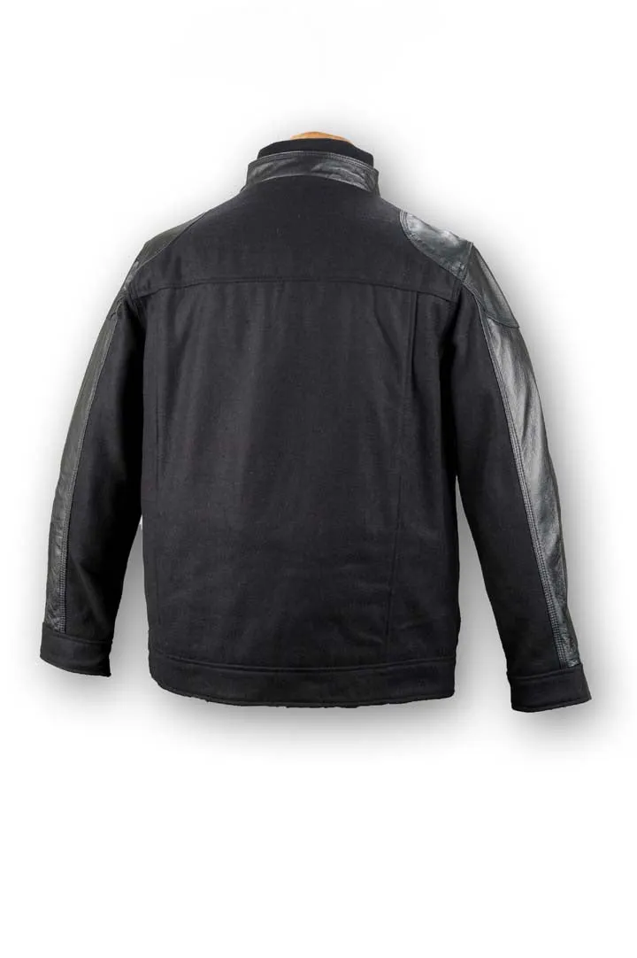 Burk's Bay Men's Wool & Leather Racing Style Jacket