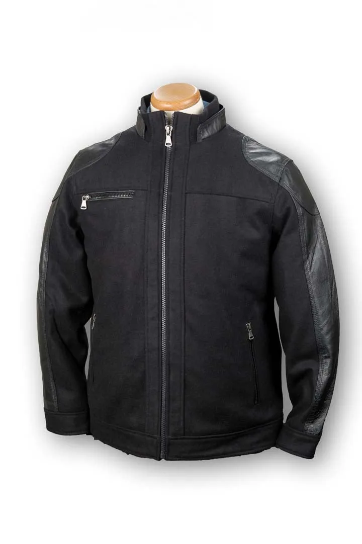 Burk's Bay Men's Wool & Leather Racing Style Jacket