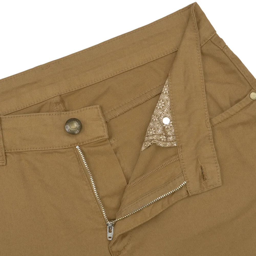 Camel Stretch Cotton Five Pocket Trousers