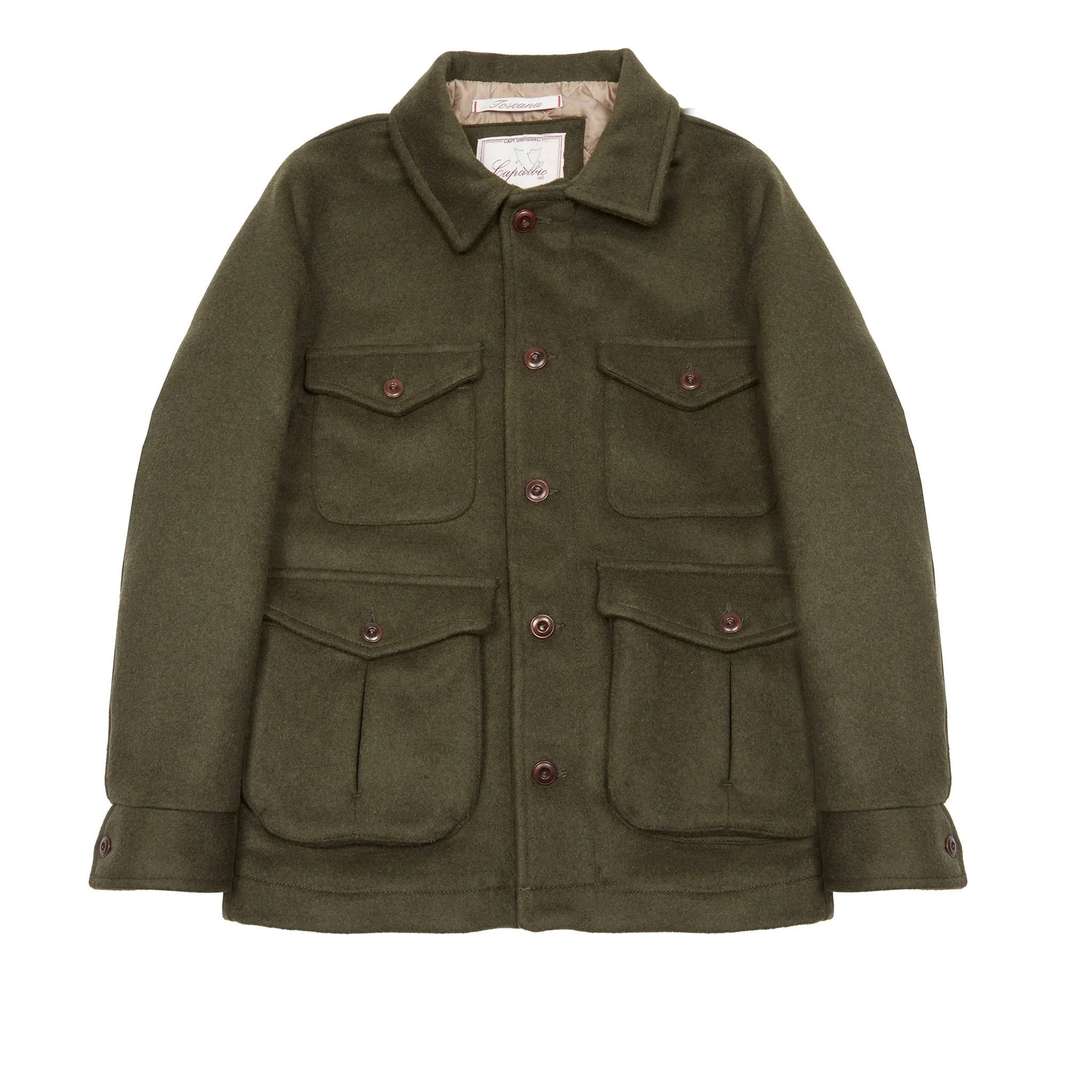 Capalbio Wool Field Jacket in Forest Green