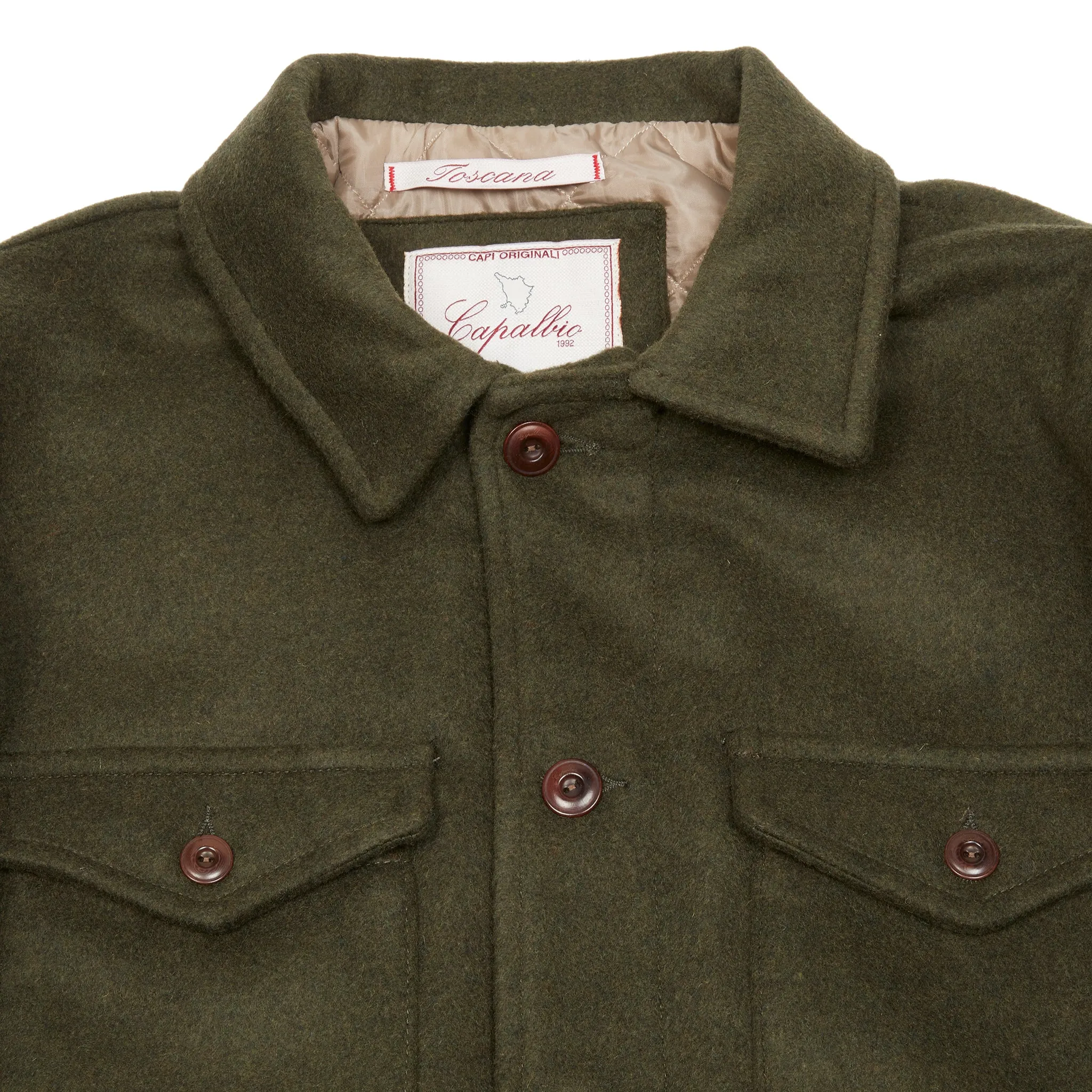 Capalbio Wool Field Jacket in Forest Green