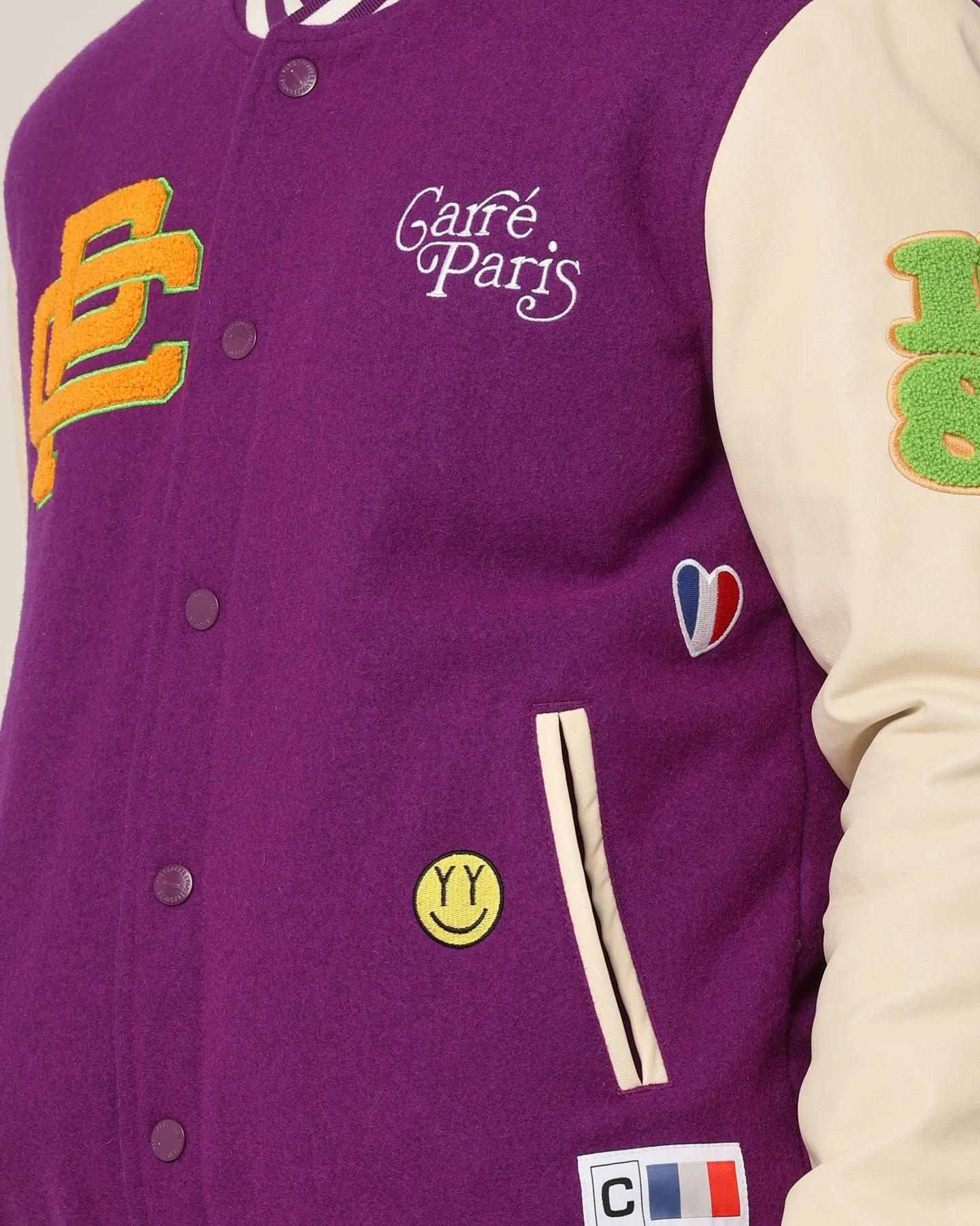 Carré Peace Varsity Jacket Purple