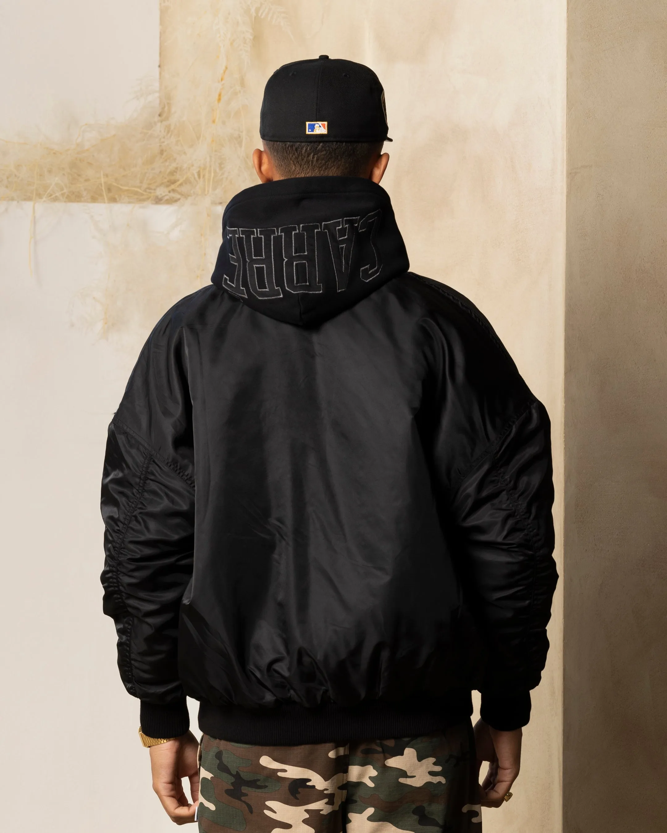 Carre Superior Oversized Bomber Jacket Black