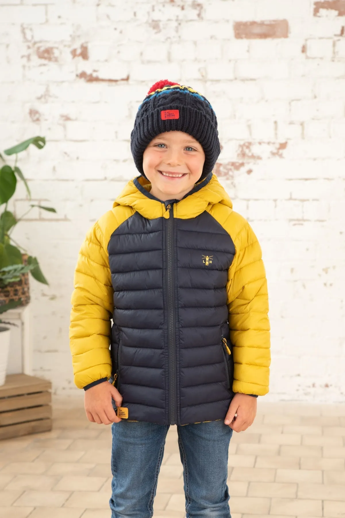 Carter Coat - Navy Yellow