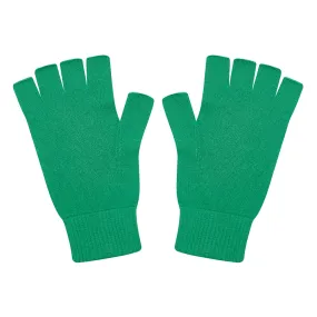 Cashmere Fingerless Gloves in Bright Green