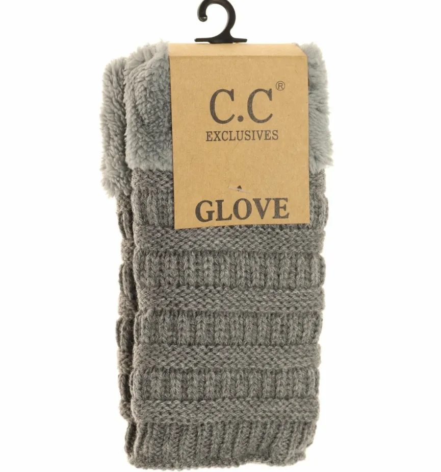 CC Beanie -Fingerless Sherpa Lined Gloves