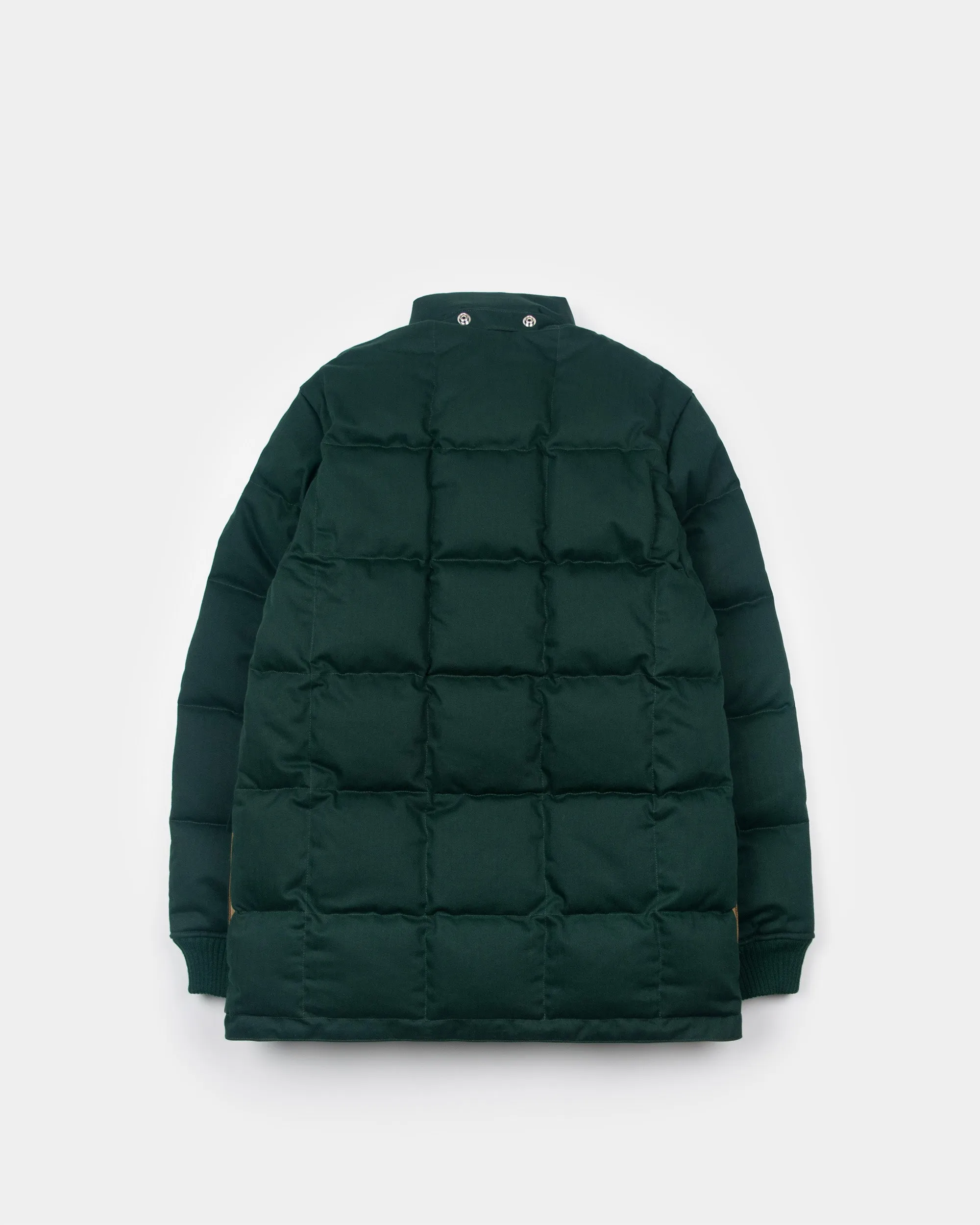 Classico Down Parka - Box Quilt Waxed Cotton - Forest Herringbone (PRE-ORDER)