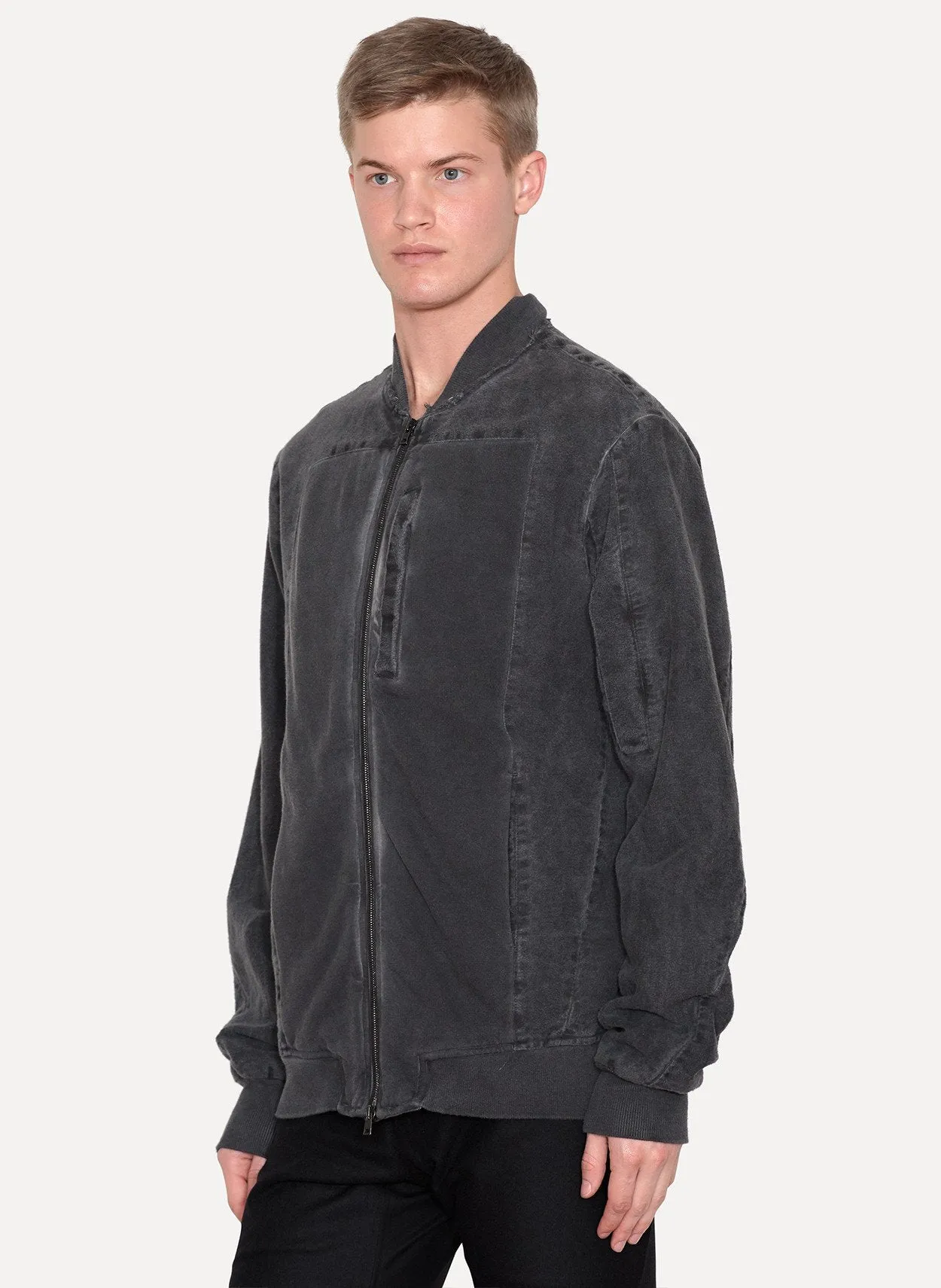 Cold Black Moleskin Bomber