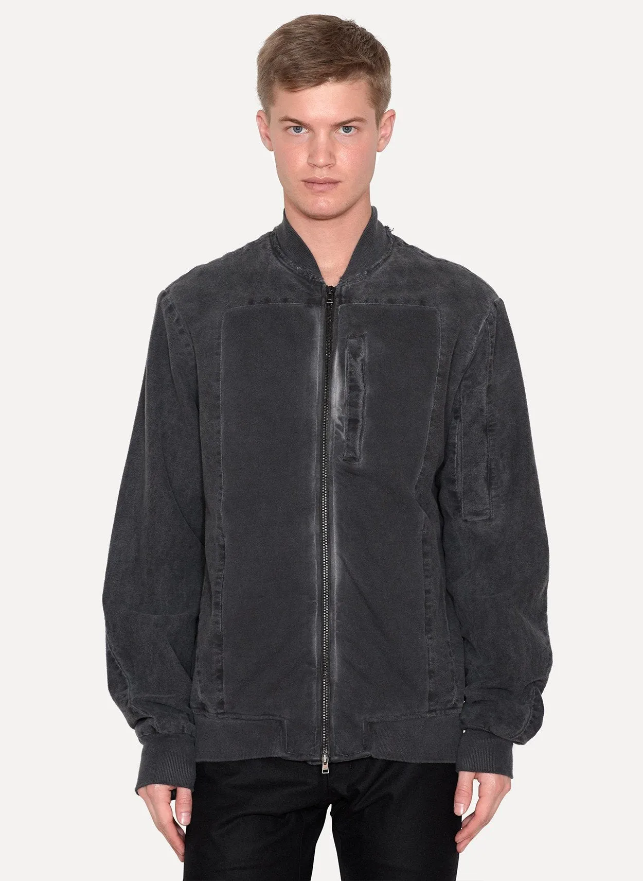 Cold Black Moleskin Bomber