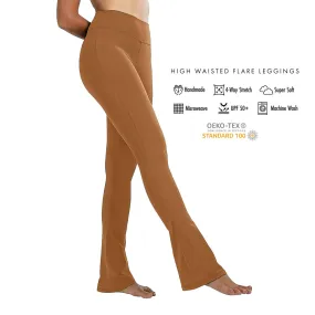 Copper High Waisted Flare Leggings