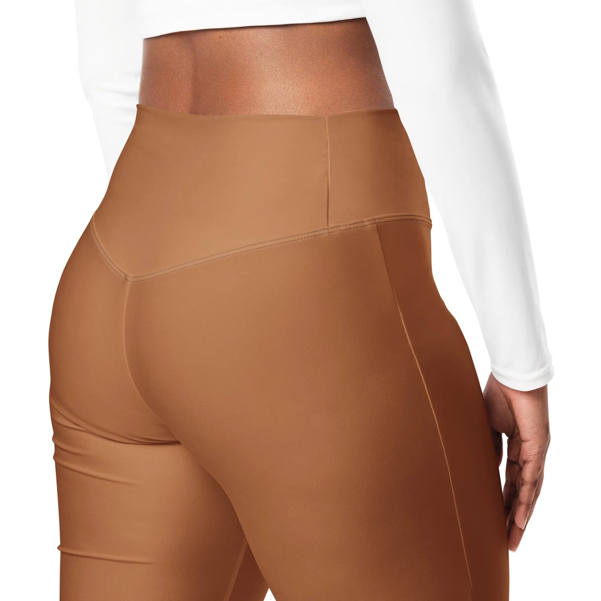 Copper High Waisted Flare Leggings