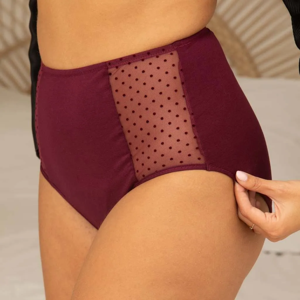 Culotte Menstruelle Taille Haute SPLENDEA RUBIS Flux Abondant (Nuit)