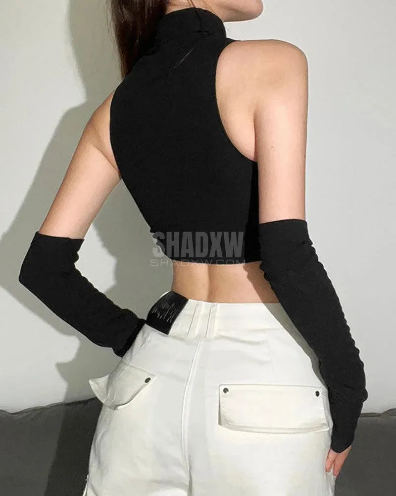 Cut Out Turtleneck Top