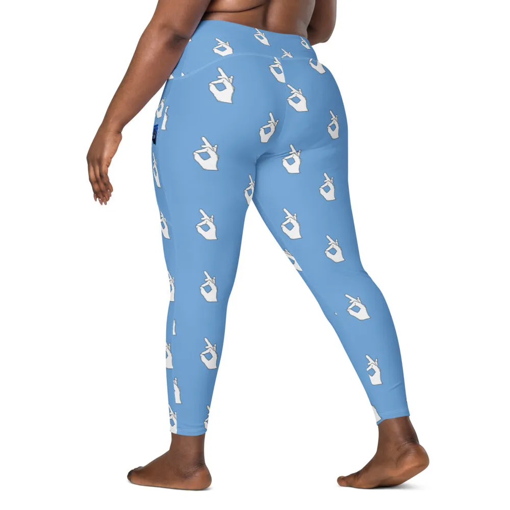 Descendants of The Island Jody Blue Hand Pattern Leggings with pockets