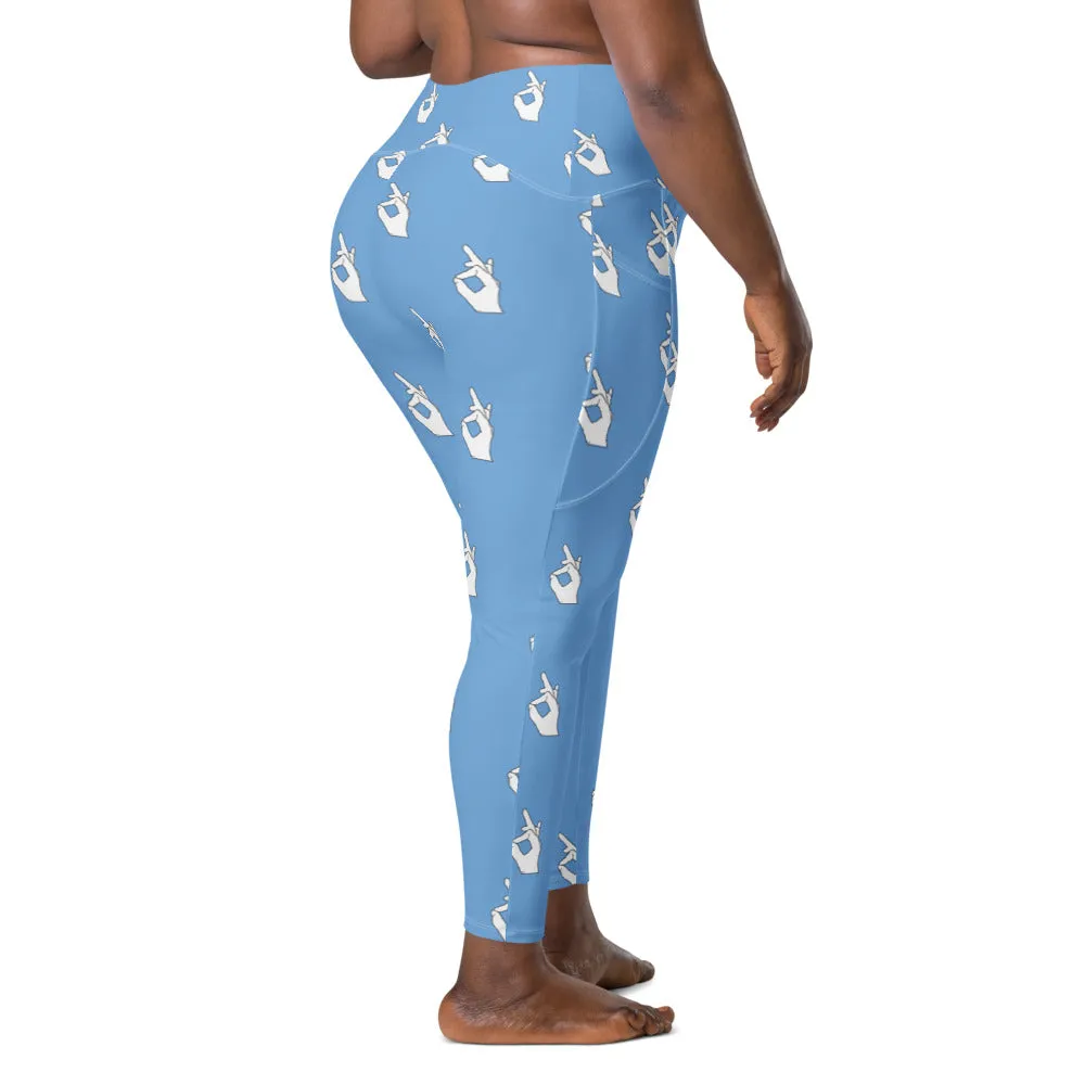 Descendants of The Island Jody Blue Hand Pattern Leggings with pockets